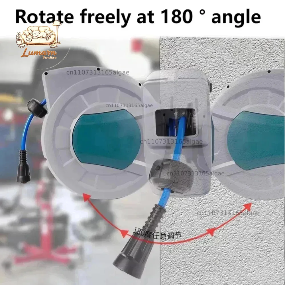 25m Air Drum Automatic Telescopic Coiler Air Pipe Wire Coiler Automatic Telescopic Trachea With Air For Auto Repair Cleaning