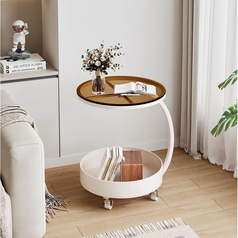 for Wrought Iron Side Table Simple Light Luxury Corner Table for Living Room Sofa Edge Snack Rack Small Coffee Table