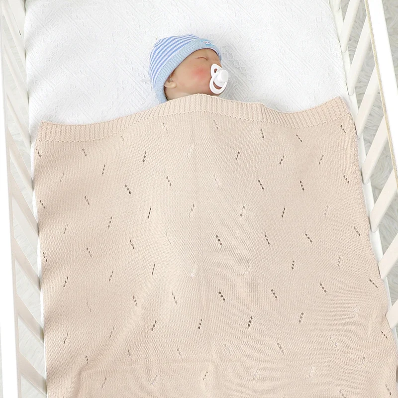 

Детское одеяло, вязаное хлопковое постельное белье для маленьких мальчиков и девочек, одеяло 90*70 см, супер мягкая коляска для новорожденных, пеленание, модная однотонная клетчатая одеяло