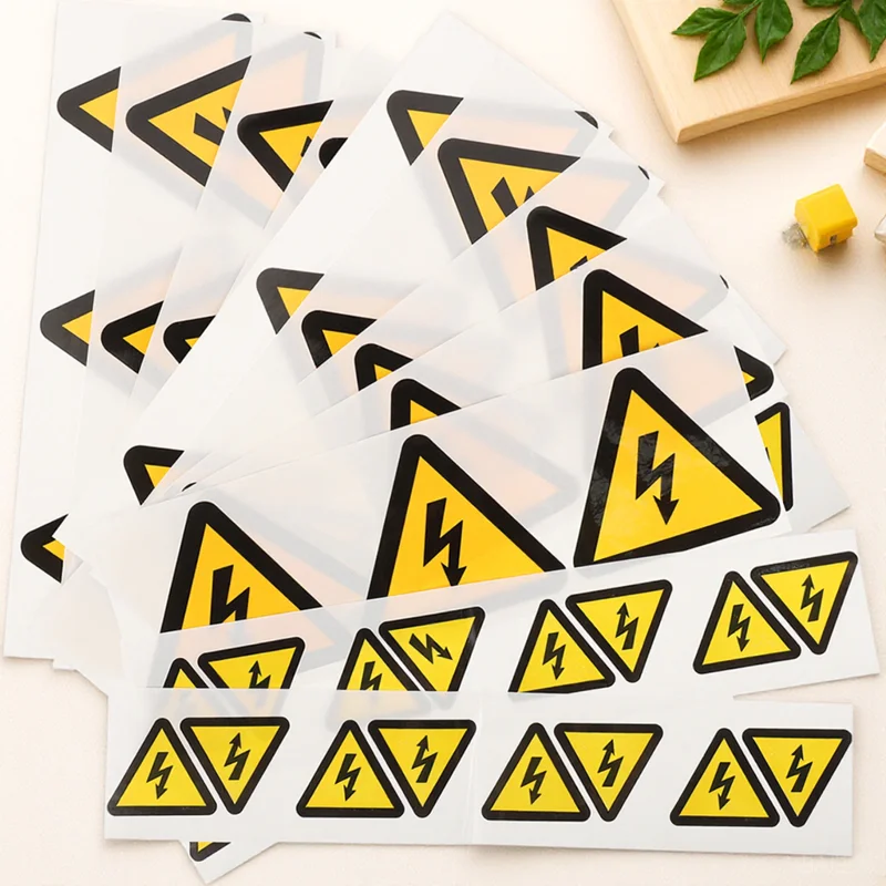 

24pcs Warning Electric Shocks Stickers Safety Sign Labels High Voltage Decals Equipment Caution Lightweight Convenient
