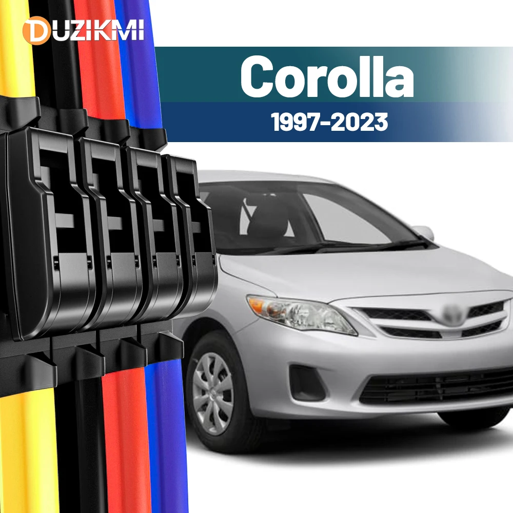

For Toyota Corolla 1997-2023 2015 2016 2017 2018 2019 2020 2021 2022 2023 2pcs Front Windshield Windscreen Wiper Blades Red Blue