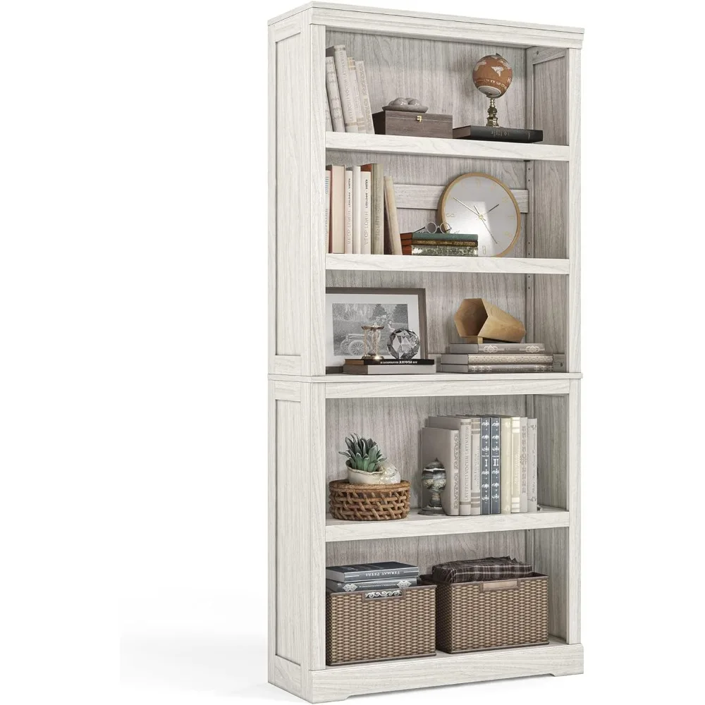 5-Tier Floor Standing Bookcase, 68 Tall Storage Shelves for Home Decor and Book Display