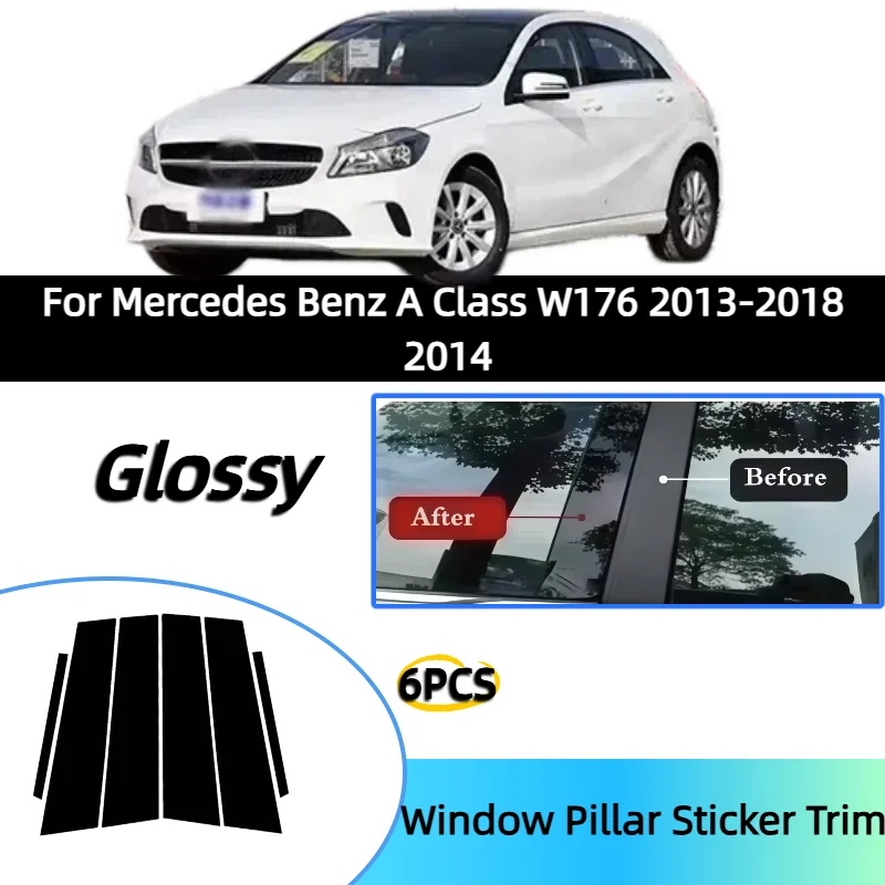 

Для Mercedes-Benz A-класса W176 2013-2018 2014: накладки на оконные рамки, центральная пленка, наклейки на стойки B и C, аксессуары для автомобиля