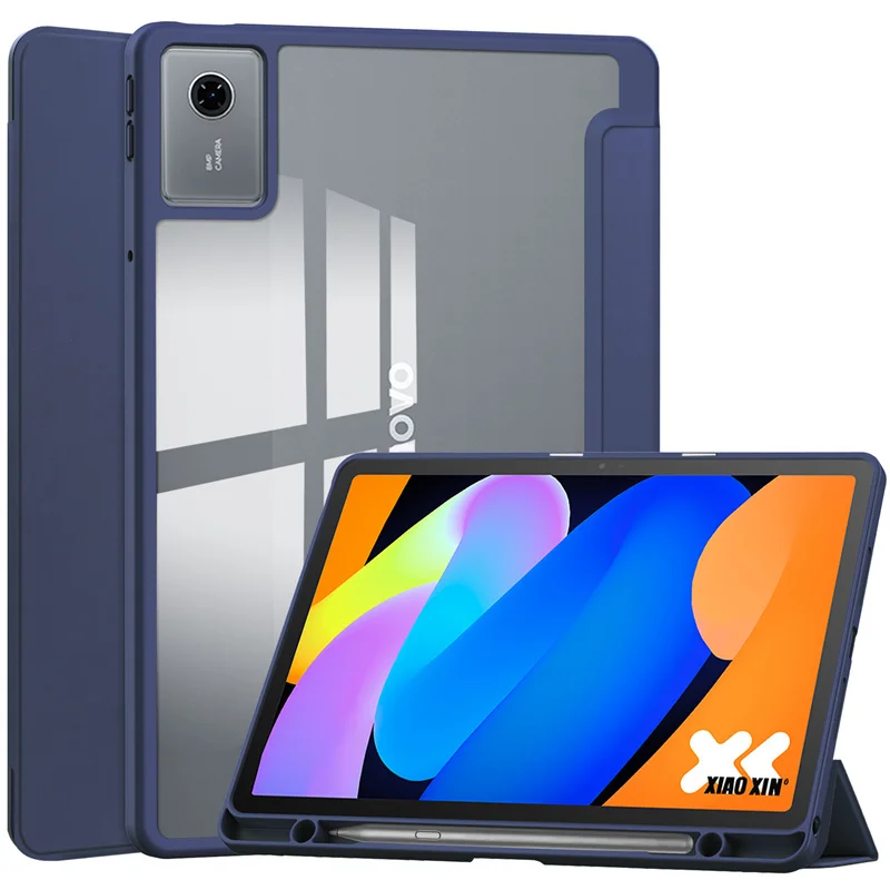 

For Lenovo Xiaoxin Pad 11 2025 Case TB335FC Clear Back Stand with Pencil Holder Funda For Xiaoxin Pad 11 inch 2025 Tablet Cover