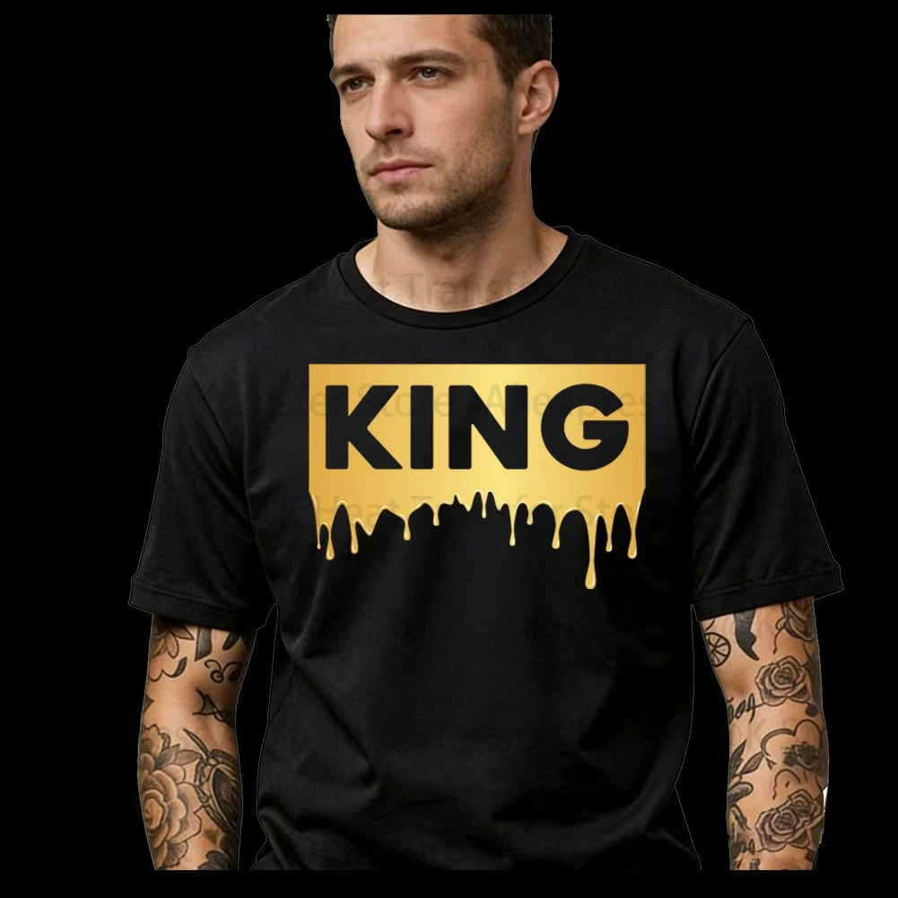 Black King Iron On Transfers DTF Heat Transfer Vinyl Patches for Clothing DIY T-Shirt Decals African Pride Applique for Shirts