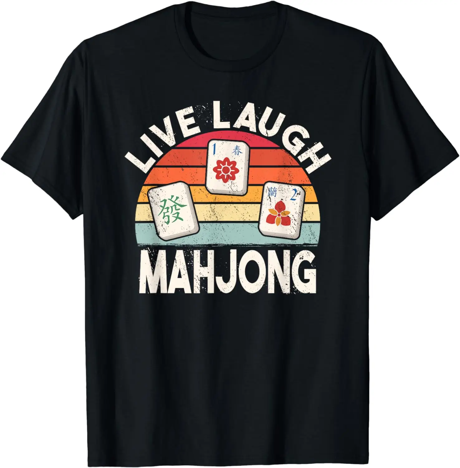 Live Laugh Mahjong Retro Mah-jongg Chinese Game Tiles T-Shirt Funny Gift Clothes Tops Shirts for Women Graphic T Shirt Camisetas