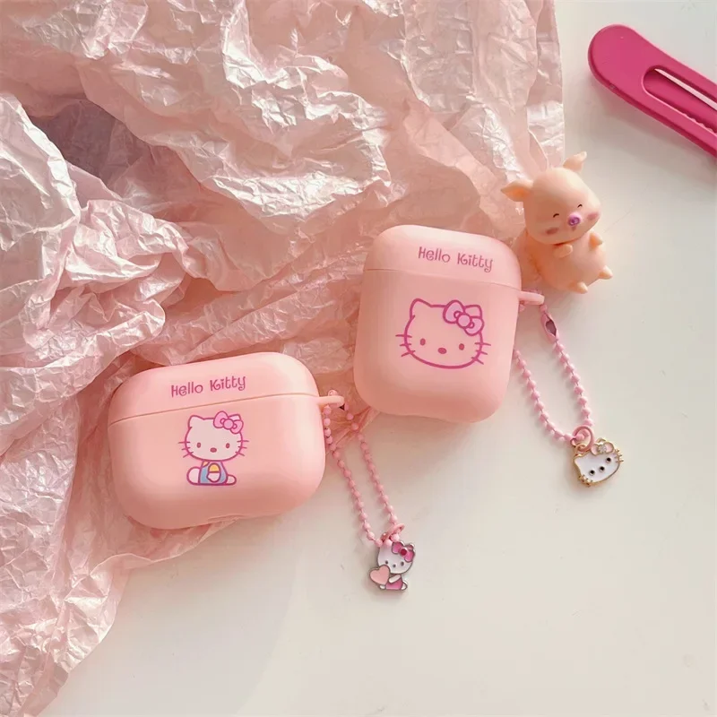 For Airpods Pro 2 Case,Pink Hello Kitty With Cute Keychain For Airpods Pro Case,Soft TPU Earphone Cover For Girls/Women