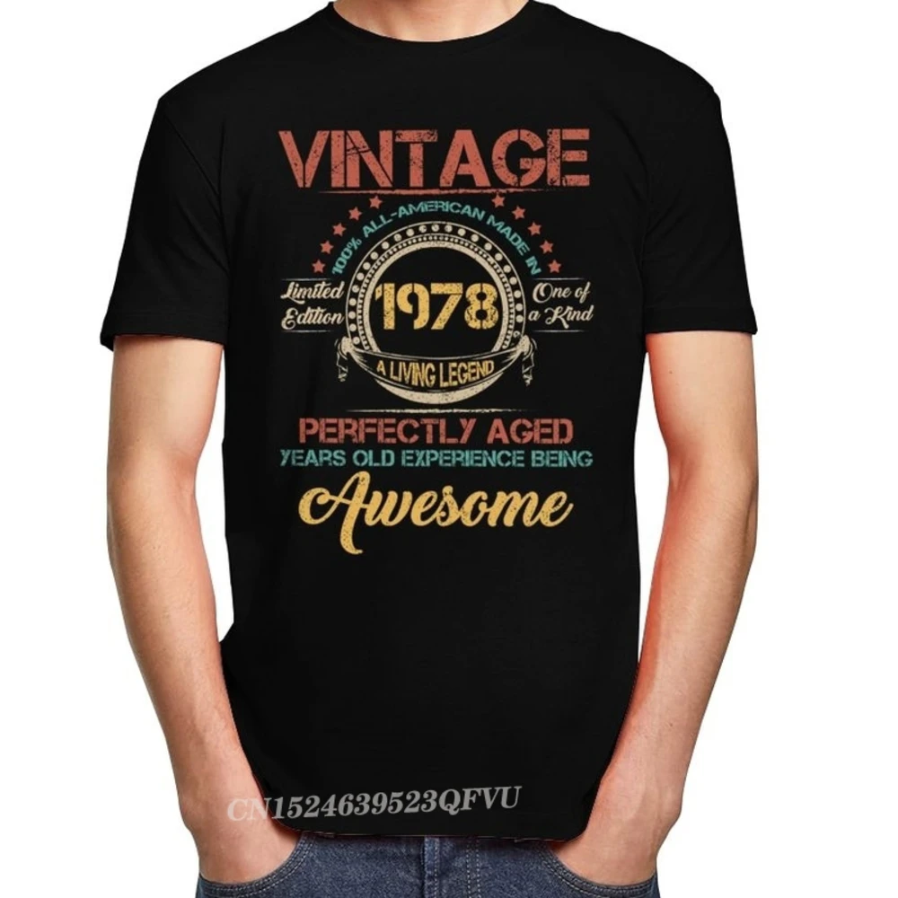 Vintage Made Legends Are Born In 1978 T-Shirt Awesome Cotton Tee Camisas Men Birthday Camisa Streetwear Tshirt Custom