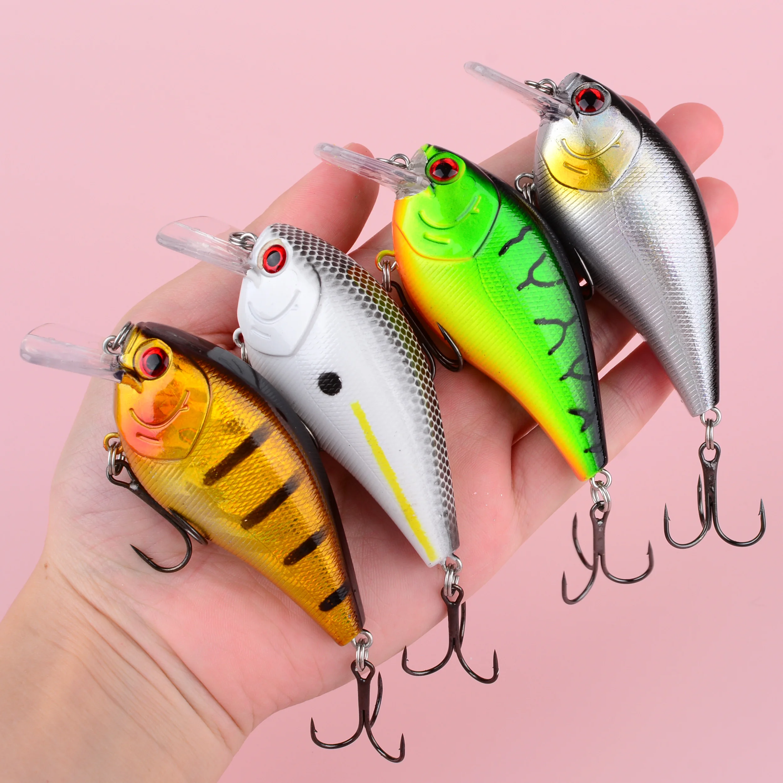 Isca Artificial Flutuante Crankbait 8.5cm 15g para Pesca de Bass, Iscas Rígidas com Anzóis Triplos Wobble 3X para Pesca de Carpa