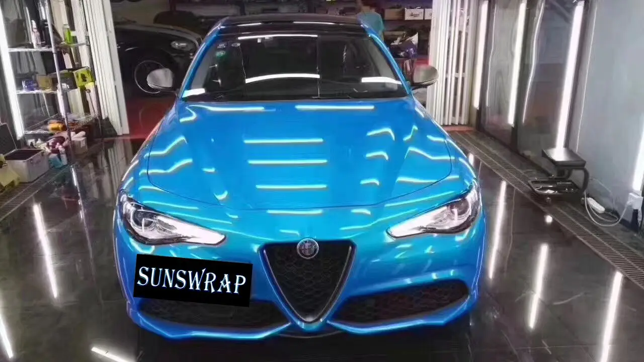 

Highest quality Coral Car Wrapping Carskins Dream Blue Car Vinyl Wraps Gloss Car Wrap Quality Warranty