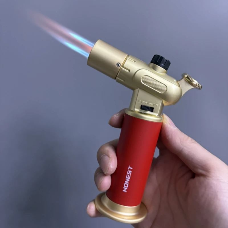 

High Power Spray Gun Welding Gun Butane Gas Lighter Single/Double Fire One Key Switching Safety Lock Switch Cigar Lighter