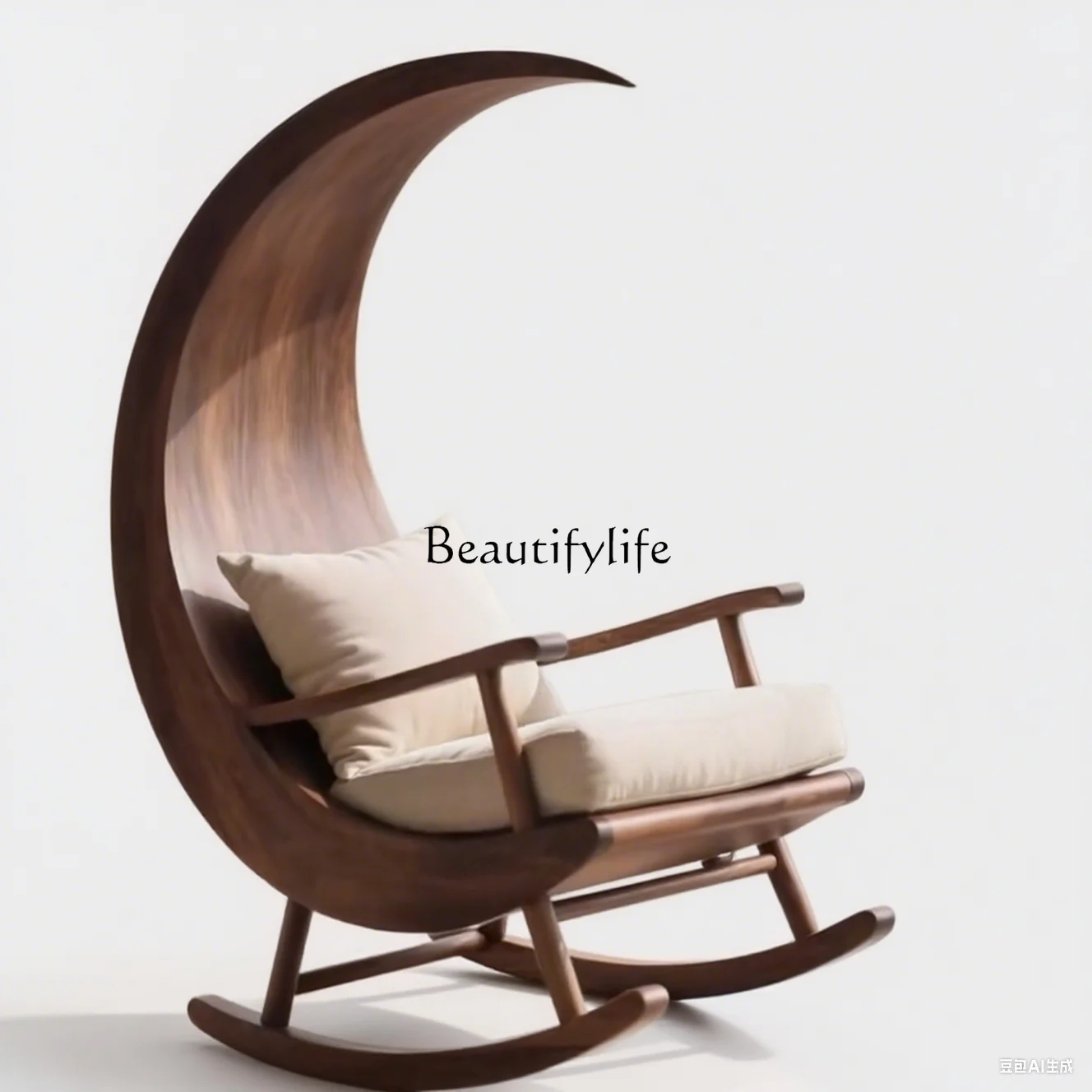 

New Chinese ebony solid wood rocking chair balcony nap living room