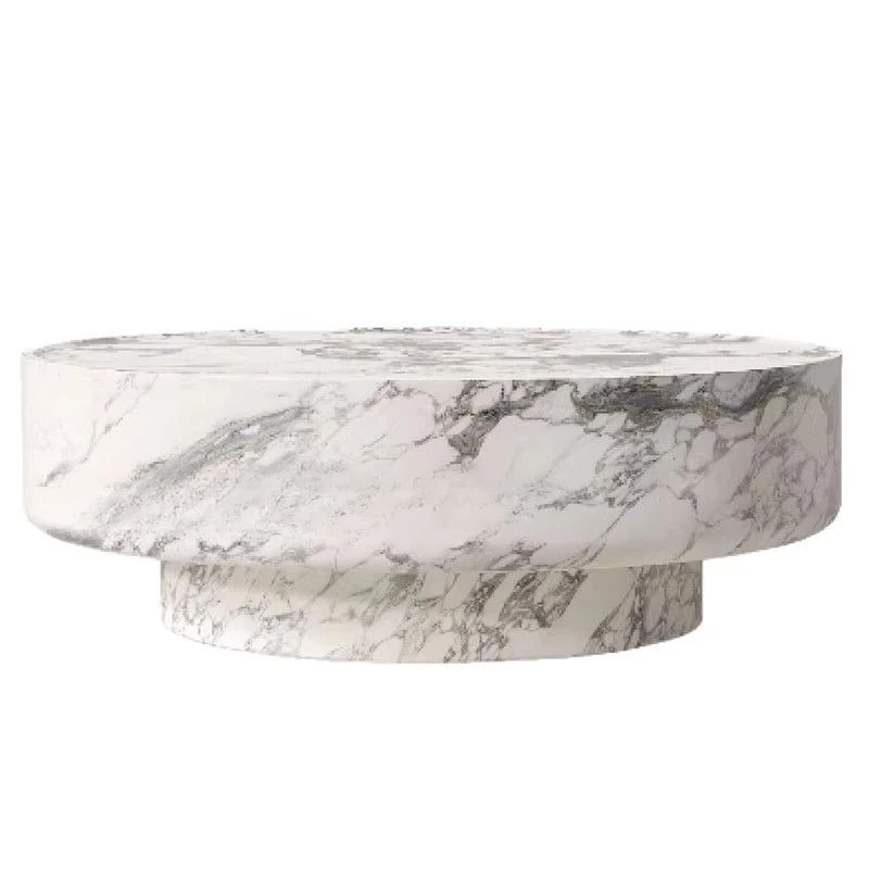 

Flower white round coffee table combination minimalist living room household small apartment light luxury high sense