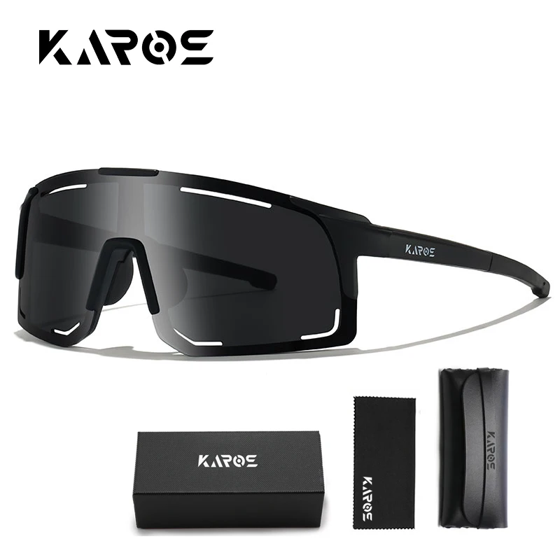 Karos Neue Radfahren Sonnenbrillen Für Angeln Fahren Wandern Outdoor Sport Brillen UV400 Schutz Gläser Mountainbike Goggle Box