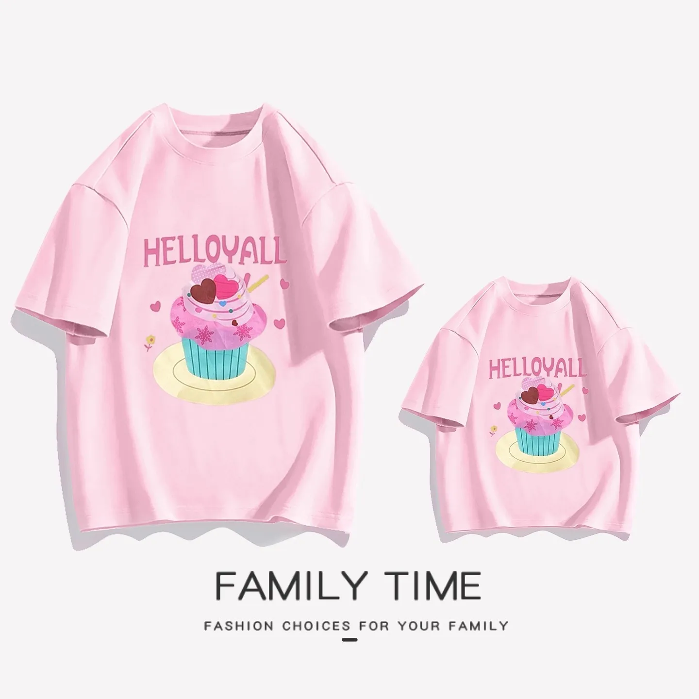 

Parent-child Matching Family Loose Cotton Funny Short Sleeve T Shirts Korean Dad Mom Children Daughter Son Outfit Baby Bodysuit