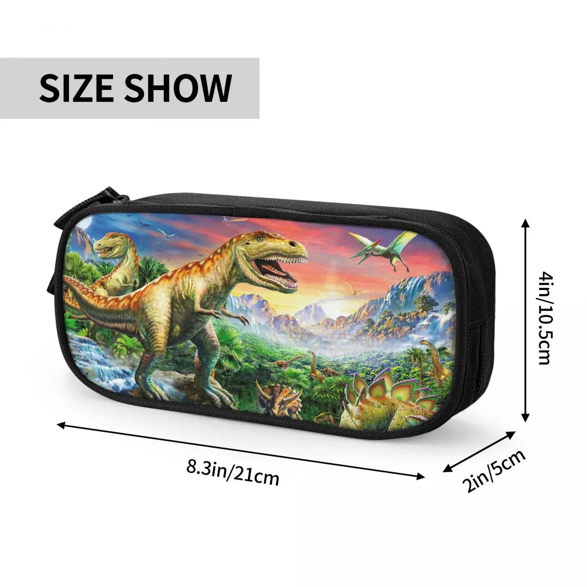 Dinosaur Family Animals Pencil Cases T-rex Tyrannosaurus Pen Bags Girl Boy Large Storage School Supplies Gift Pencil Pouch