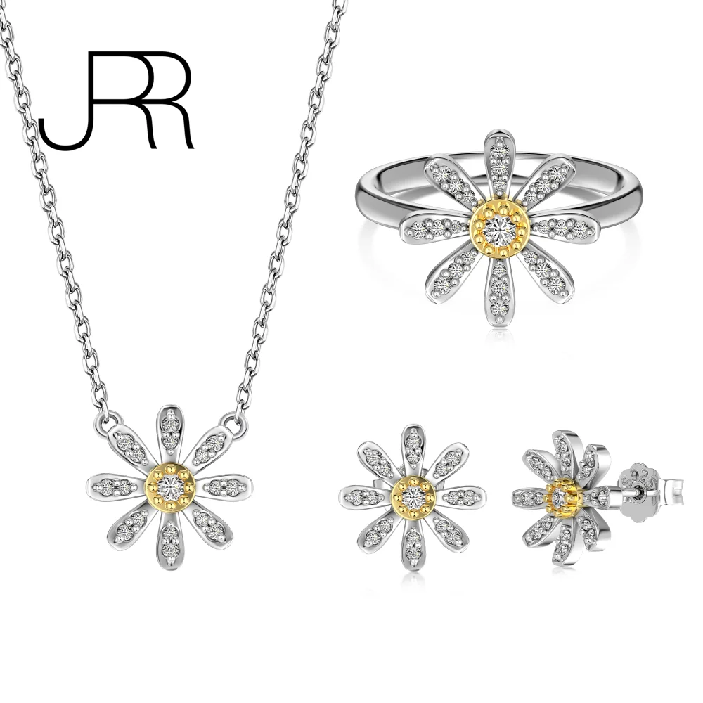 JRR New Design 925 Sterling Silver Fashion Little Daisy Pendant Necklace Cute Flower Women Fine Jewelry Girl's Gift