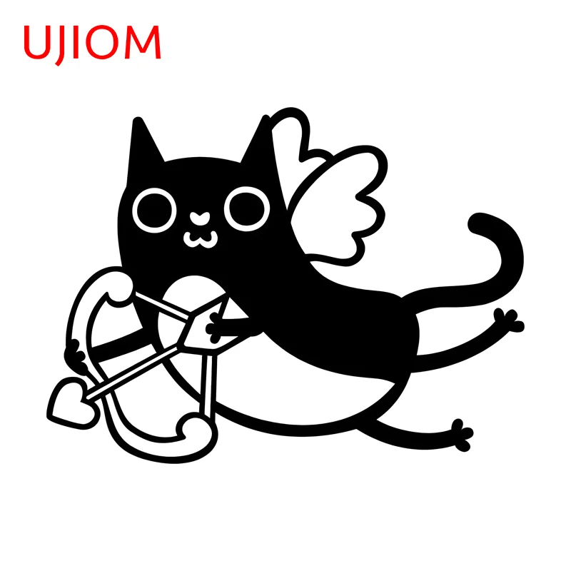 UJIOM Cupid The Black Cat Wall Sticker Charming Animal Waterproof Decal Living Room Coverage Scratch Resistant Adornment