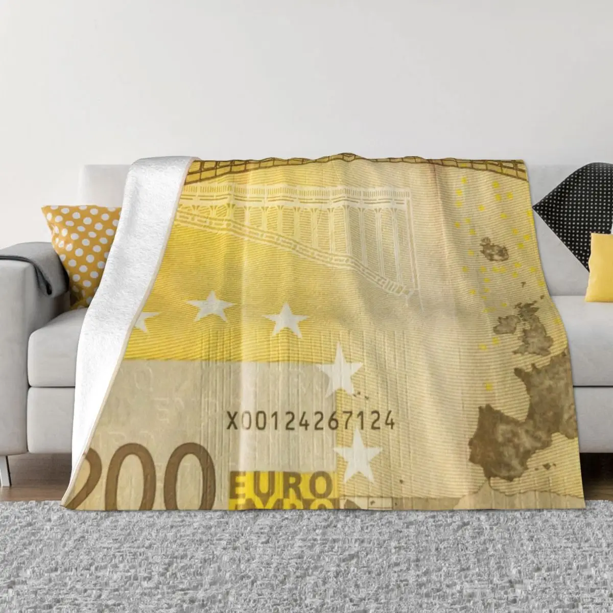 200 Euro Note for Good Luck Throw Blanket Summer Bedding Blankets funny gift Heavy Blanket