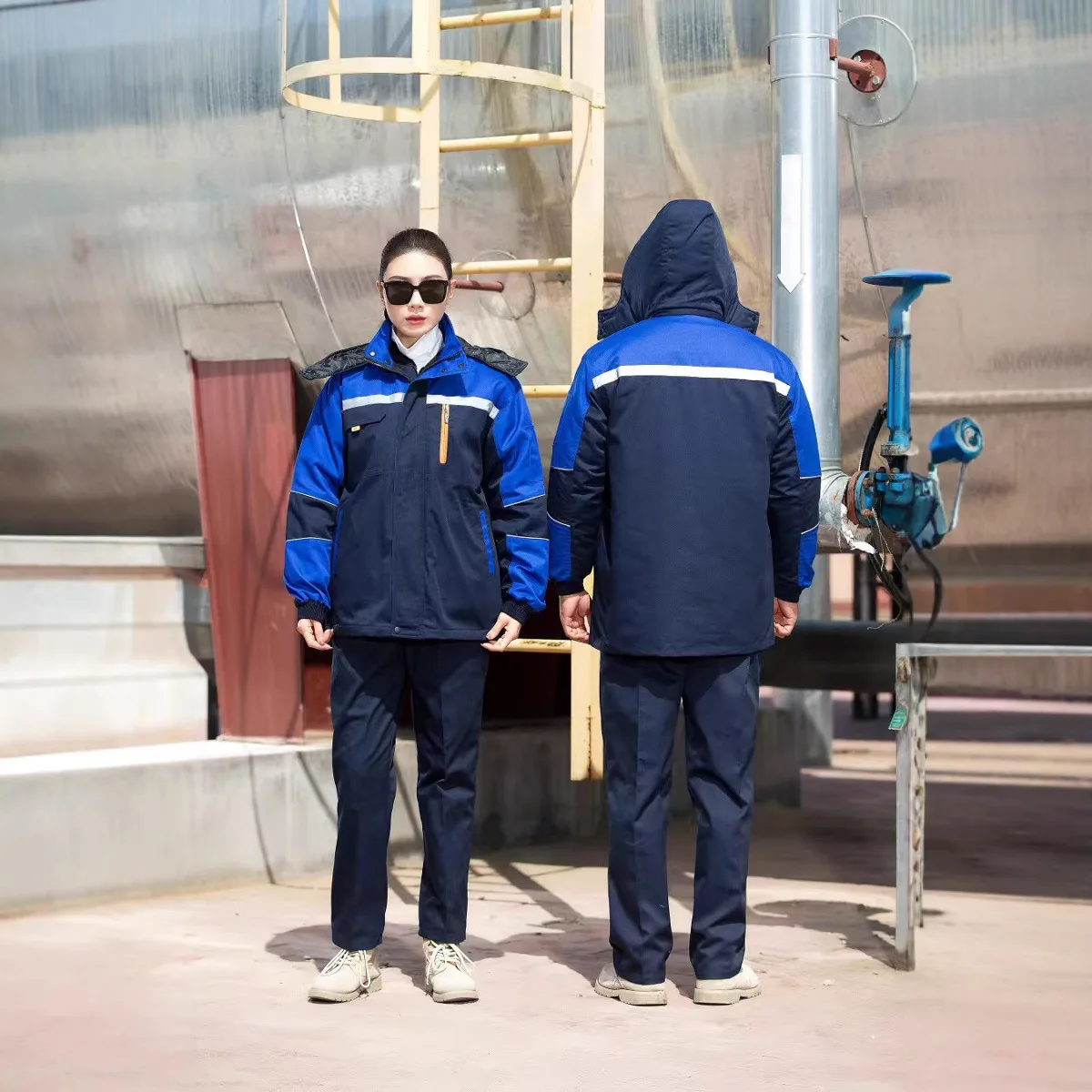 Winter thick coat, cotton clothing, auto repair factory clothing, cold proof and warm labor protection clothing, cotton jacket