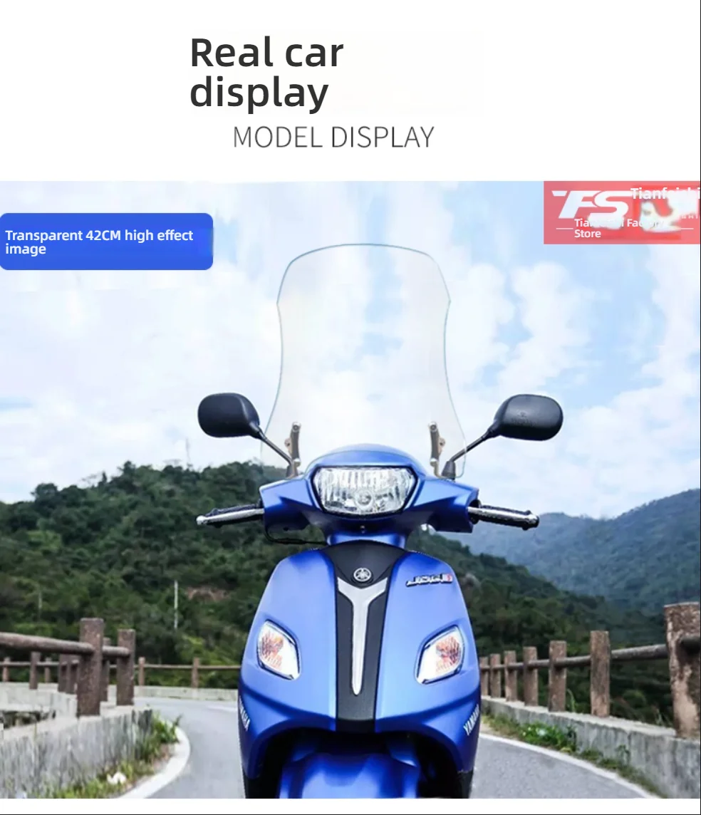For Yamaha JOG 125i Fuxi 125 Front Windshield Rain Glass Cover PC Durable Weatherproof Windscreen for Motorcycle