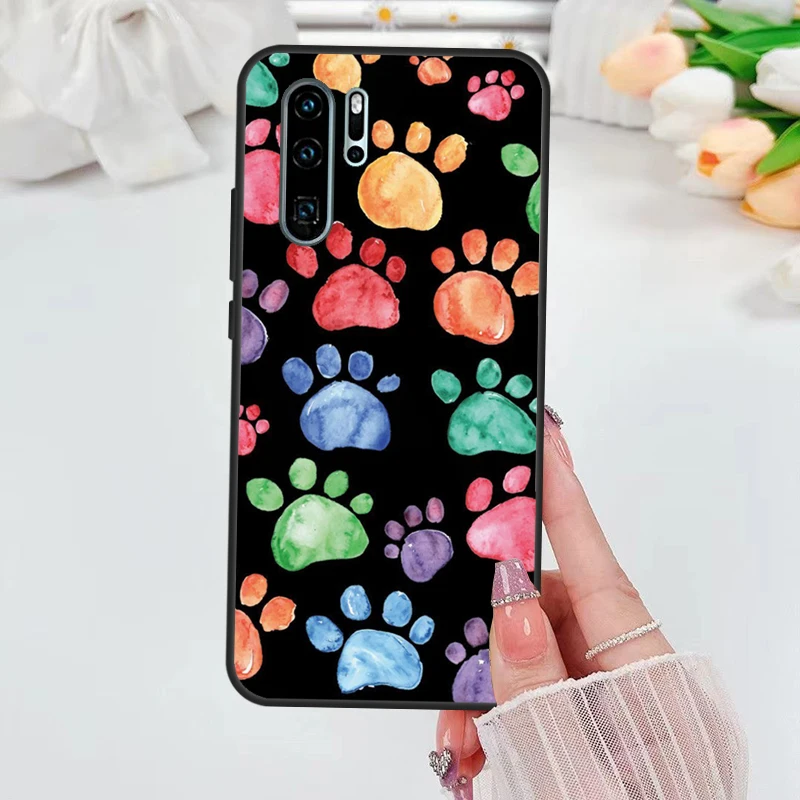 Watercolor Paw Prints Case For Huawei Nova 3i 7i 8i 11i 10 9 SE 5T Y60 Y61 Y70 Y90 P Smart P60 Pro P30 P40 Lite