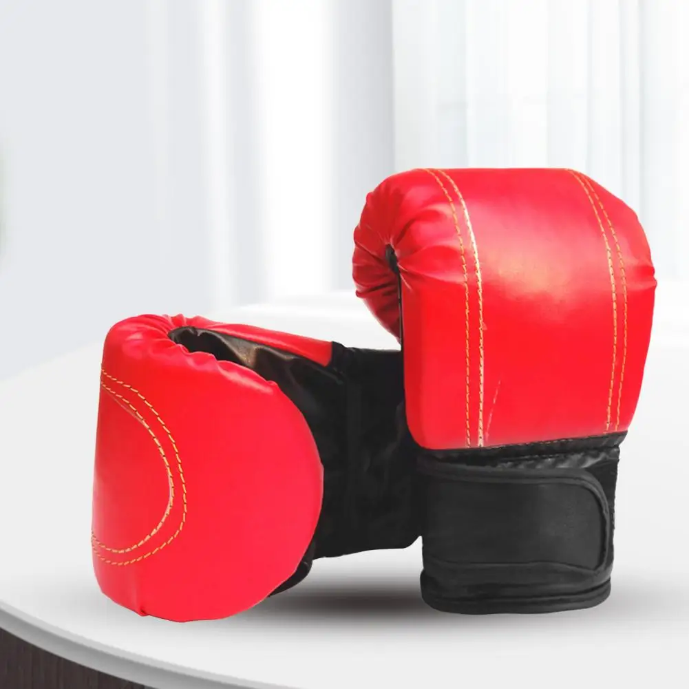 1 Pair Excellent Sandbag Gloves Comfortable Boxing Gloves Adjustable Faux Leather Muay Thai Kickboxing Gloves  Anti-impact