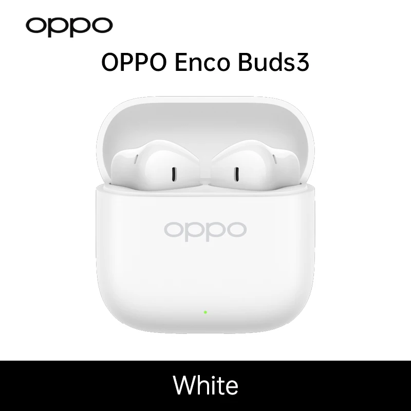 Wereldwijde versie oortelefoon OPPO Enco Buds3 Draadloze Bluetooth 5.4 oordopjes, 48 uur batterijduur, AI-ruisonderdrukking, 12,4 mm diafragma, IP55, lage latentie 94 ms, aanraakbediening, 3D-geluid
