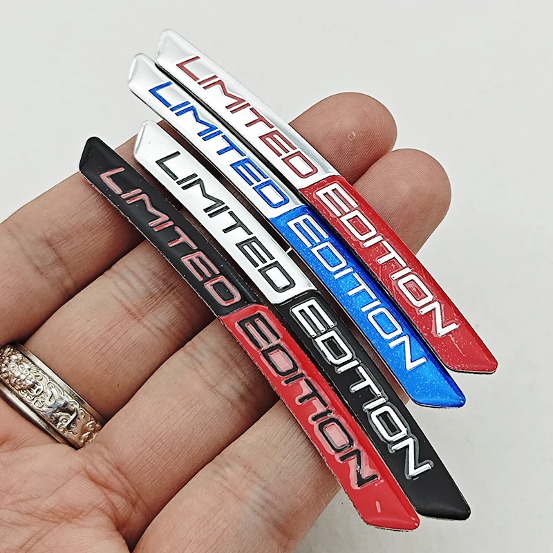 4 Uds. Logotipo de aluminio edición limitada emblema pegatinas para cubo de rueda de coche llanta de neumático tiras decorativas accesorios universales Exterior de coche