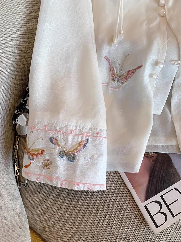 

Ele Embroidered irt Тонкий и универсальный MatchAnything SpringAutumn Мужские и женские новые модные легкие классические S...