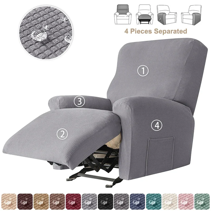 1 Seater Elastic Recliner Sofa Covers Polar Fleece Single Split Armchair Chair Cover Relax Stretch Furniture Slipcover Protector