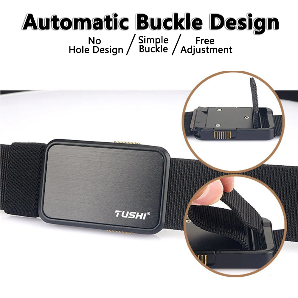 TUSHI Sabuk Taktis Gesper Otomatis Baru untuk Pria Sabuk Kanvas Kipas Militer Multifungsi Sabuk Pinggang Latihan Nilon Luar Ruangan