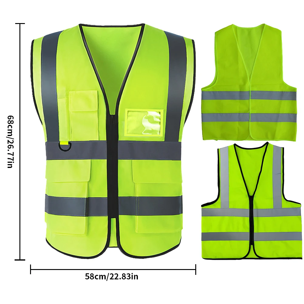 Gilet riflettente multitasche gilet a strisce riflettenti traspirante 2 strisce riflettenti uniformi per minatori di carbone ferroviari per