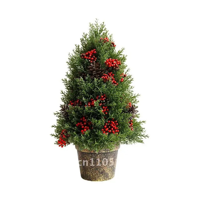 

New Christmas Tree Ornaments Christmas Scene Tree Red Fruit Plastic Basin Christmas Tree Ornaments