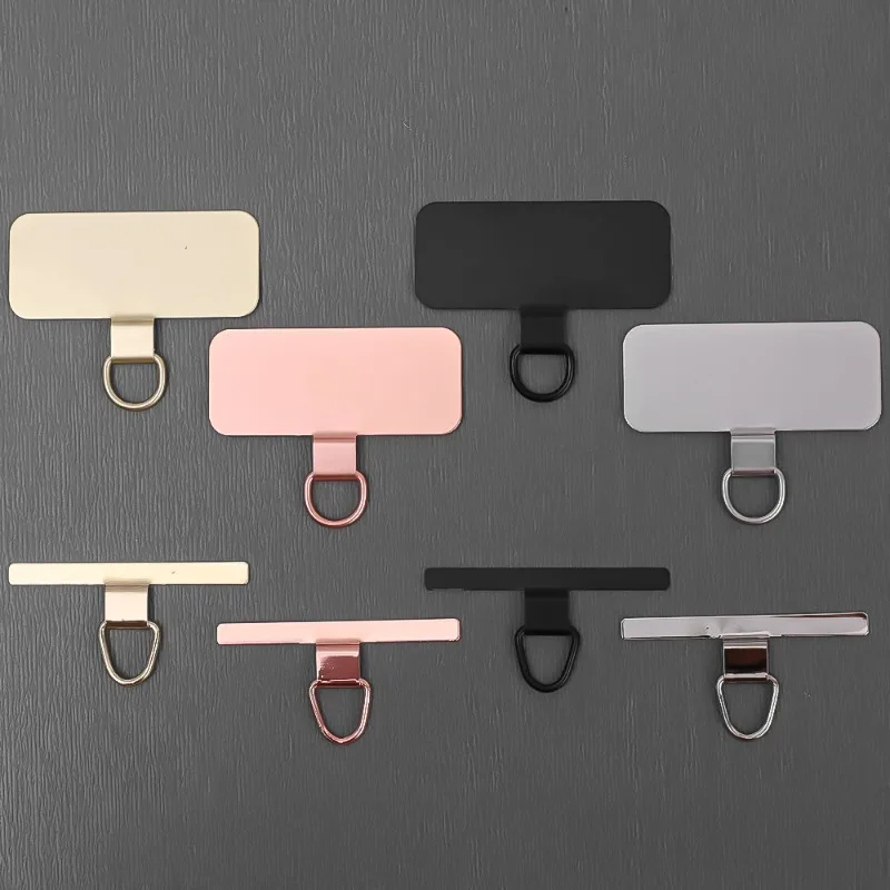 4/1Pcs Stainless Steel Hanging Clip Anti-Lost Universal Metal Phone Lanyard Strap Tether Tab Card Ultra Thin Cell Phone Patch