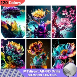 120 Colors Flower AB Fairy Dust 5D Diy Diamond Painting Fantasy Full Square Round Drill Mosaic Colorful Floral Home Decor