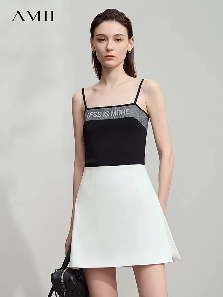 AMII Minimalist Casual Shorts Skirts Women High Waist 2026 Summer Fashion Office Lady Commuter A-Line Mini Skirt 12343035