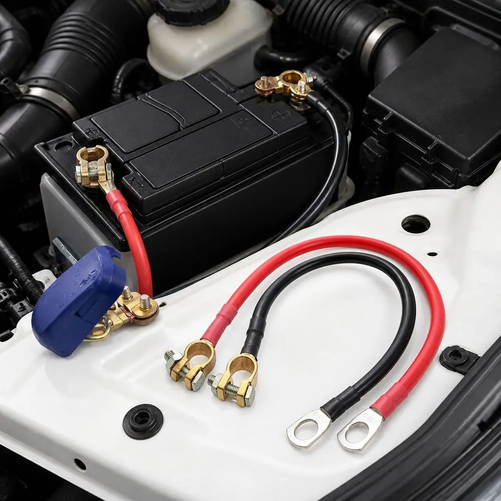 2pcs Waterproof Battery Inverter Cable 2AWG Gauge 35mm²/2 Car Battery Cable Flexible Stranded Wire 50cm Length