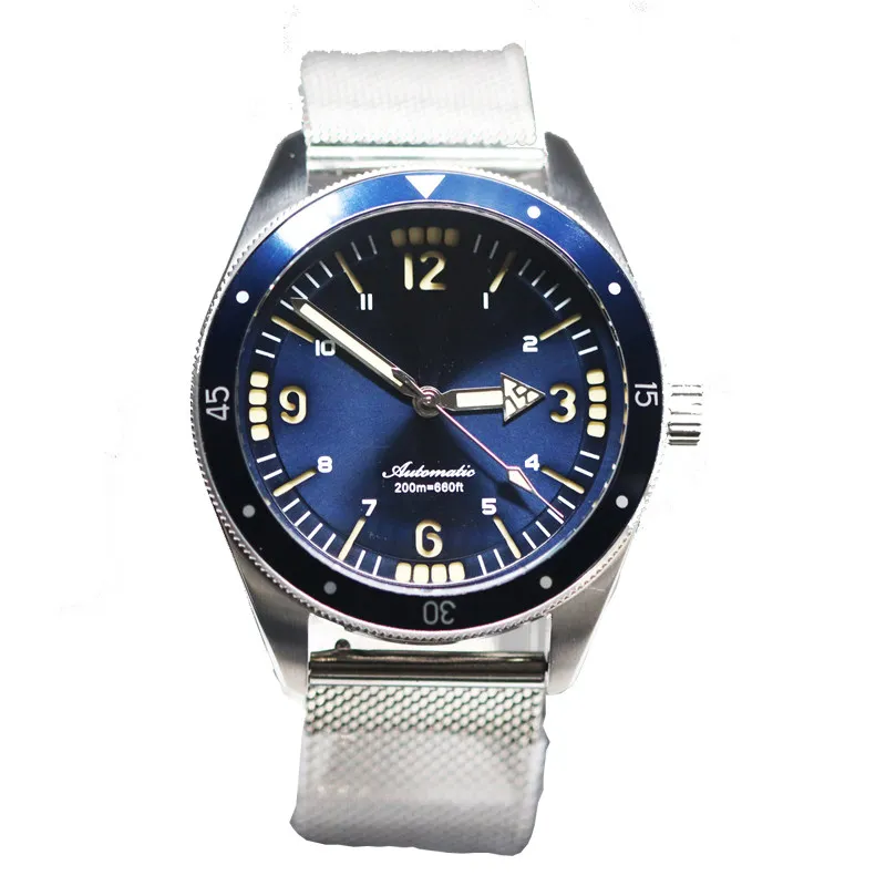 

Мужские автоматические часы SIDAXIN, 40 мм, механические наручные часы для дайвинга, водонепроницаемые, 20 бар, C3, светящиеся, PT5000