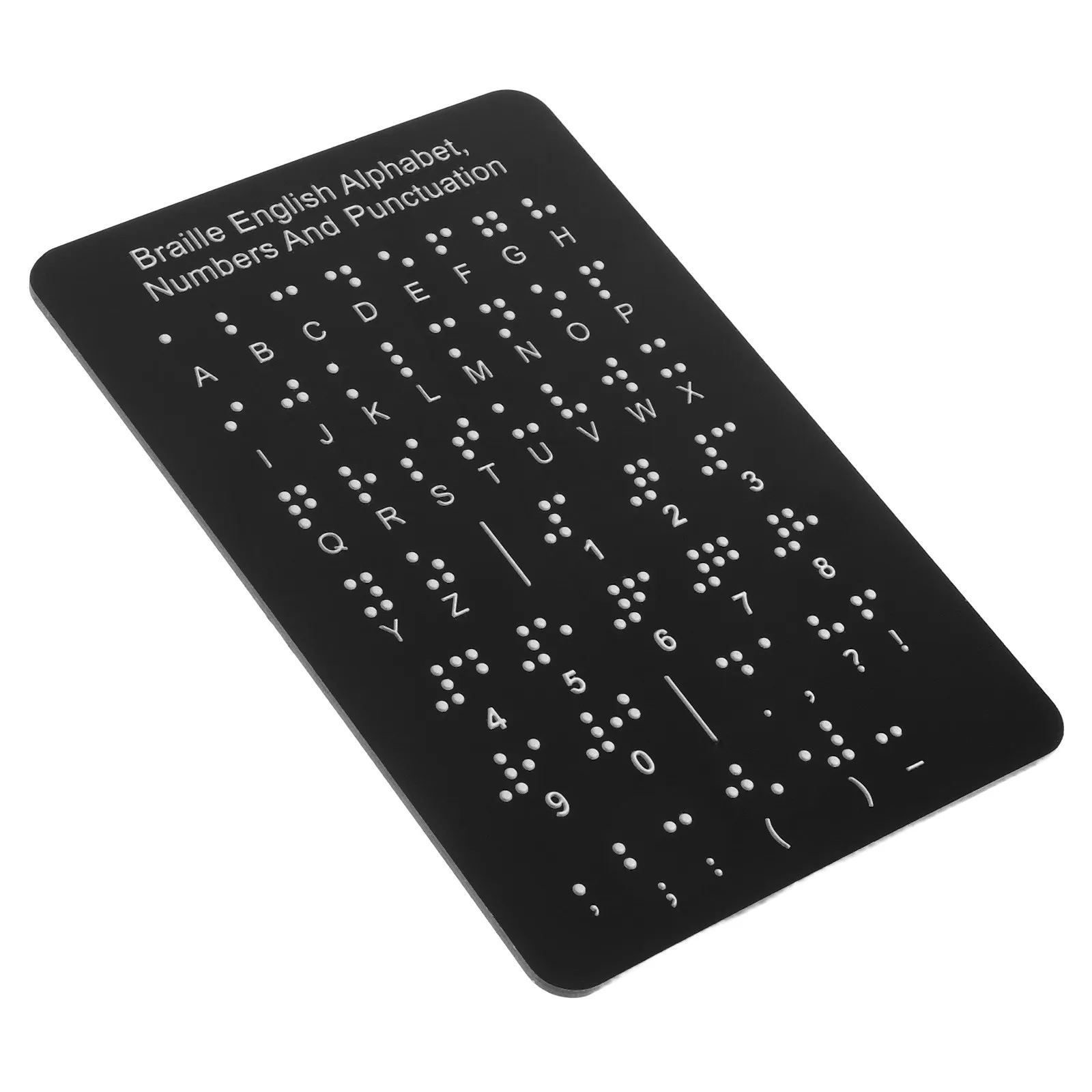 

Braille Learning System Black Board Tactile Raised Dots Educational Tool for Blind Adults Braille Alphabet Numbers