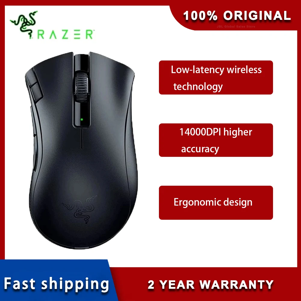 

Razer DeathAdder V2 X Гиперскоростной оптический датчик для правой руки 5G Беспроводная игровая мышь Программируемая кнопка Интерфейс USB