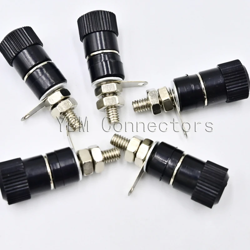 5Pcs Banana 4mm Socket Professional Binding Post Nut Banana Plug Jack Connector Nickel Plated YTQHANF