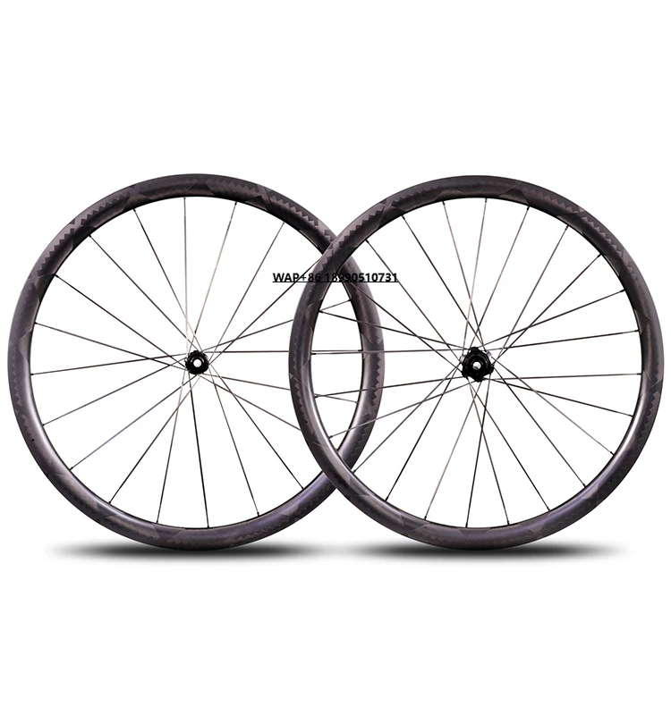 

Free Shipping 700C 36C 12K Filaments - Wound Carbon Spoke Road Disc Brake Carbon Bicycle Wheelset