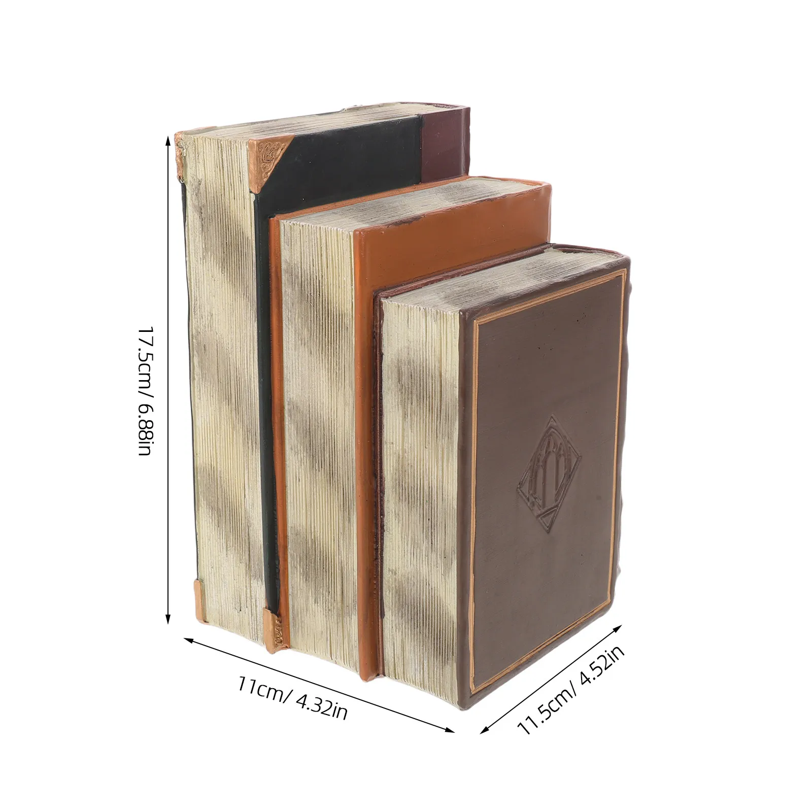 1 Set Of 3 Stacked Book Simulation Book Vintage Resin Book Model Bookends Classical Decorative Faux Books Coffee Bookshelf Props