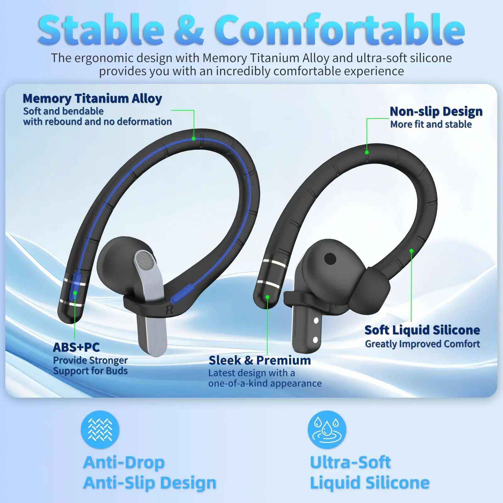 Anti-Verlust Silikon-Ohrbügel für Samsung Galaxy Buds 4 Pro & Buds 4 Memory Titan-Legierung Ohrbügel Lanyard-Riemen Zubehör – Detail 5