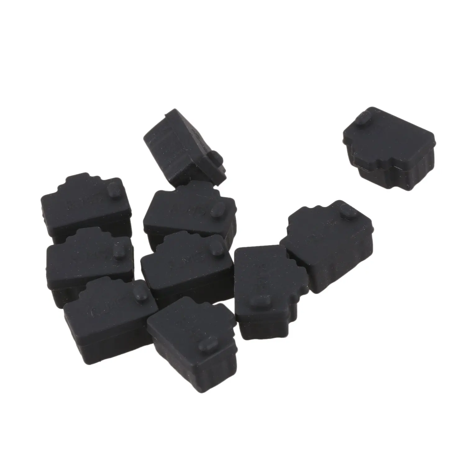 Ethernet Hub Port RJ45 Anti Dust Cover Cap Protector Plug 10Pcs Black