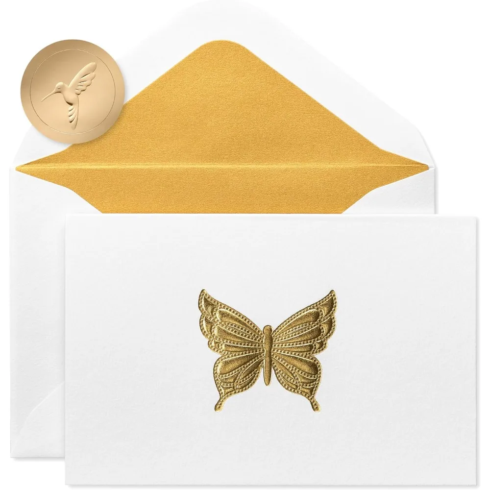 

Blank Cards with Envelopes, Gold Butterfly (16-Count)