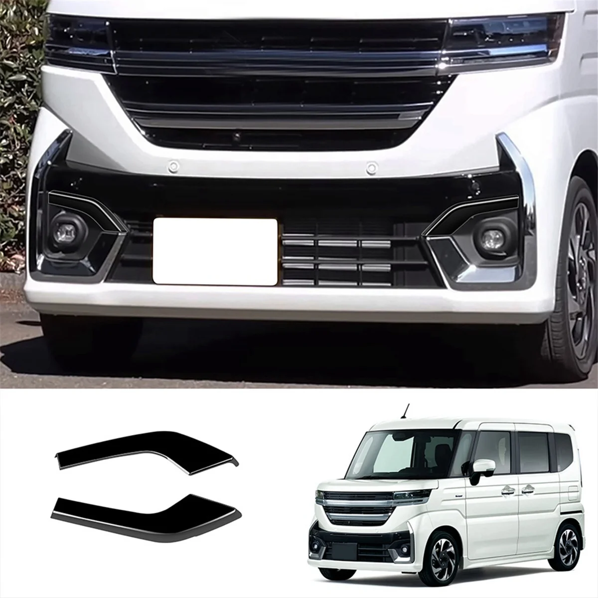 Car Front Bumper Fog Lamp Eyebrow Cover Decorative Trim Accessories for Suzuki SPACIA/SPACIA Custom MK04