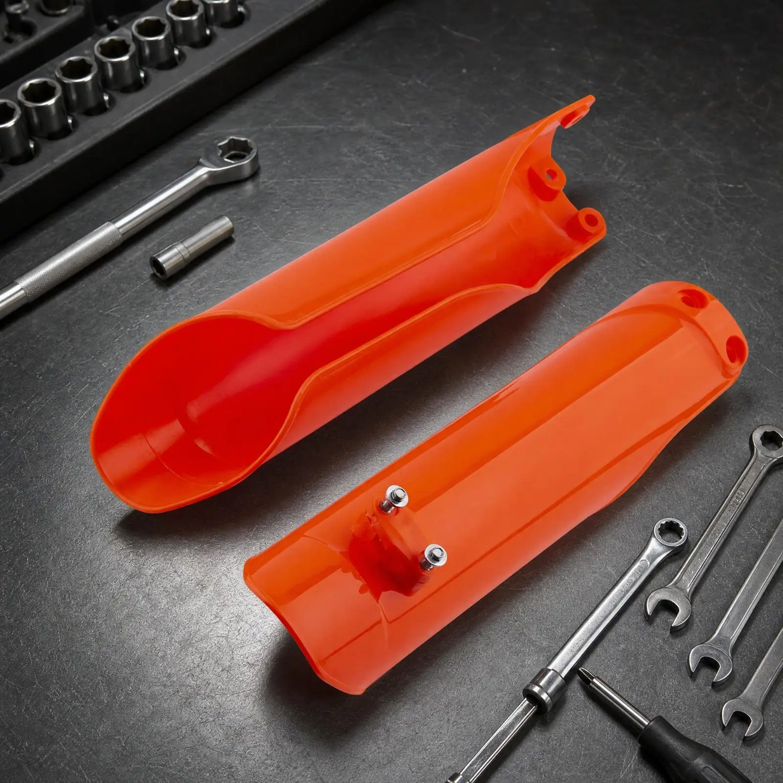 All Terrain Motorcycle Fork Protector for WP Suspension Full Coverage Plastic Guard with Mounting Hardware