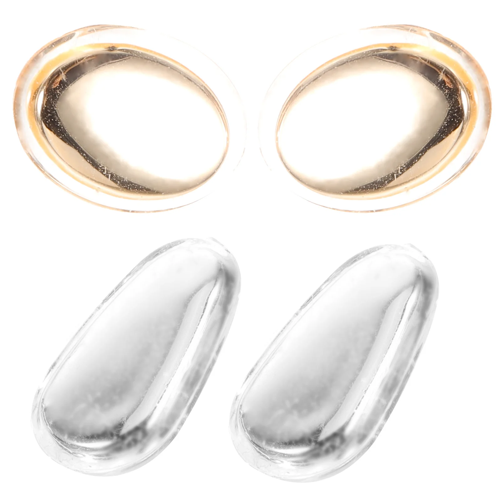 

4pc Metal Silicone Nose Pads For Glasses Comfortable Nonslip Eyeglass Accessories Durable Frame Support Reusable Grips